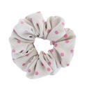Bodkovaná scrunchie scrunchie, ručne šitá, elastická ľanová gumička do vlasov