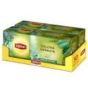 Lipton set, expresný zelený čaj s nádychom mäty, 2x25 sáčkov, 65g