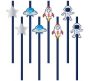 Slamky na pitie Space Rocket Star Ufo 8 ks