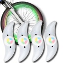 4 x LED SVETLO NA BICYKEL NA KRYT KOLESÁ RGB viacfarebný