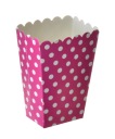 POPCORN PAPIEROVÁ KRABIČKA ružovo-biele bodky 0,8 L eko sladkosti 6 ks ruží