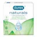 Durex NATURALS mega tenké kondómy, prirodzene zvlhčené, 3 ks.