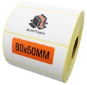 Termo kuriérske etikety 80x50 mm 1000 kusov, samolepiace biele