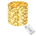 DRÔTOVÉ LAMPY 100LED TEPLÉ BIELE MIRKO STRUNOVÉ SVIETIDLÁ SVETLO NA BATÉRIU