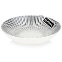 VEČEROVÝ tanier, hlboký, veľký, na polievku, porcelán, biely, čierny, 750 ml