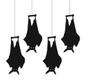 BAT PRÍVESKY HALLOWEEN BAT, ČIERNA, 4 KS