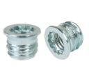 Zásuvka M8 x 10 mm, dvojzávitová, skrutkovacia, skrutka do dreva, zapustená