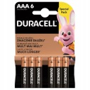 6x DURACELL AAA ALKALICKÉ BATÉRIE LR03 R3 MN2400