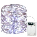 LED LAMPY, DRÔT NA BATÉRIU, 50 LED, BIELA ​​FARBA