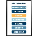 VZDELÁVACÍ PLAGÁT DNI TÝŽDŇA PRE DETI NÁSTENNÝ OBRAZ 30 X 40 CM A3