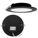 Zapustené stropné LED svietidlo Plafon okrúhle čierne 12W 4000K 17cm