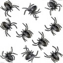 ČIERNE PLASTOVÉ PAVÚKY 3 CM X 3 CM HALLOWEENSKÉ NARODENINOVÉ DEKORÁCIE 10 KS