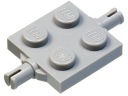LEGO PLATE 2X2 S NÁPRAVAMI PRE KOLESÁ J GREY 4600 2KS