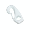 BIELA ​​PLASTOVÁ KARABÍNA NA GUMOVÉ LANÁ. 4 mm x 2