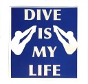 Potápačská nálepka s nápisom dive is my life