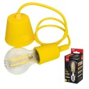 LOFT E27 káblové závesné svietidlo 1m ŽLTÁ + E27 LED žiarovka 8W 4000K