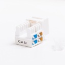 Keystone jack RJ45 kat. 5e UTP modul s klipom, Netrack, biely