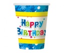 Happy Birthday cups modré 270 ml 6 ks