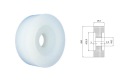 RB Polyamidový valček bez ložísk, priemer 43 mm, priemer 12 mm