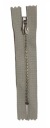 Tenký pevný kovový zips, béžová, 16 cm