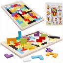 Puzzle Drevené kocky Montessori Tetris Puzzle