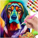 Diamond Painting DOG Diamond Embroidery Dog Picture 5D diamantový rezací papier