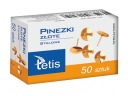 Špendlíky TETIS GOLD, 50 kusov