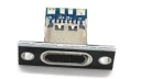 USB-C zásuvka pre montáž na čierny 4-pinový panel