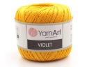 Violet YarnArt šnúra, mercerizovaná bavlna, farba 5307, tmavo žltá