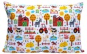 Detská obliečka na vankúšik so zvieratkami, traktor, farma, dedina, 40x60, bavlna, na spanie