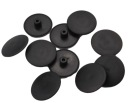 20x Nábytkové zátky na maskovanie excentrických zátok, priemer 15 mm, ČIERNA