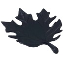 Dekoračný podnos v tvare javorového listu, kovová dekorácia, prírodná čierna