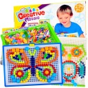 SADA KREATÍVNYCH PUZZLE KOLÍKOV HÚBA MONTESSORI 296 ELEMENTOV