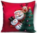 Obliečka na vankúš 40x40 vianočný Santa Claus snehuliak