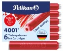 UNIVERZÁLNE KRÁTKE NÁBOJE PELIKAN 4001 ČERVENÁ TP/6 301192 - 6 ks