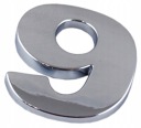 D1I59 ZNAK ČÍSLO PÍSMENO PÍSMENO CHROME 9 DEVIŤ