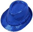 FEDORA klobúk flitrové klobúky SEQUINS NAVY BLUE