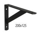 1x PODPORKA UHLNEJ KONZOLY pre policu 200x125 <3mm> ČIERNA
