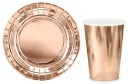 Sada taniere, šálky ROSE GOLD, 12 ks