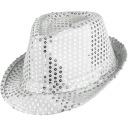 Klobúk FEDORA, flitrové klobúky, STRIEBORNÉ FILTRY