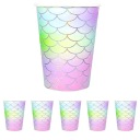 NARODENINOVÉ papierové poháre Party Mermaid Scales Colorful 6 ks.