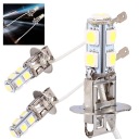 2x LED HMLOVÉ SVETLÁ H3-5050-9 SMD DC12V 6500K BIELA
