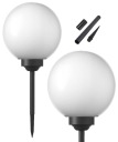 Solárna záhradná lampa, biela zapustená guľa, 15 cm