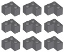 LEGO 2357 ROHOVÁ TEHLA 2x2 tmavosivá (10g) 9 ks