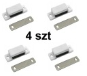 4 x Magnetická západka na nábytok BIELA ​​46 x 15 mm