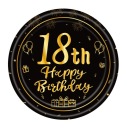 Jednorazové taniere 18. narodeniny HAPPY BIRTHDAY 18 cm 6ks PARTY