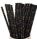 narodeninové slamky BLACK GOLD STARS torta 10s j