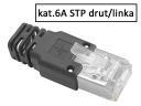 RJ45/8P8C STP zástrčka tienená cat.6A krútená dvojlinka AWG24-27 chvostová spona Telegartner