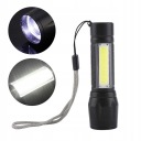 LED COB XPE USB vrecková baterka, hliník