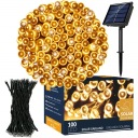SOLÁRNE GARLANDOVÉ LAMPY 100 LED ZÁHRADNÉ solárne 12m TEPLÉ BIELE